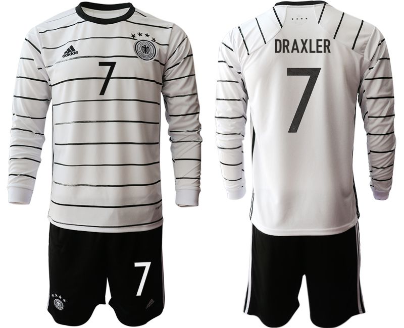 Men 2021 World Cup National Germany home long sleeve #7 white Soccer Jerseys1->->Soccer Country Jersey